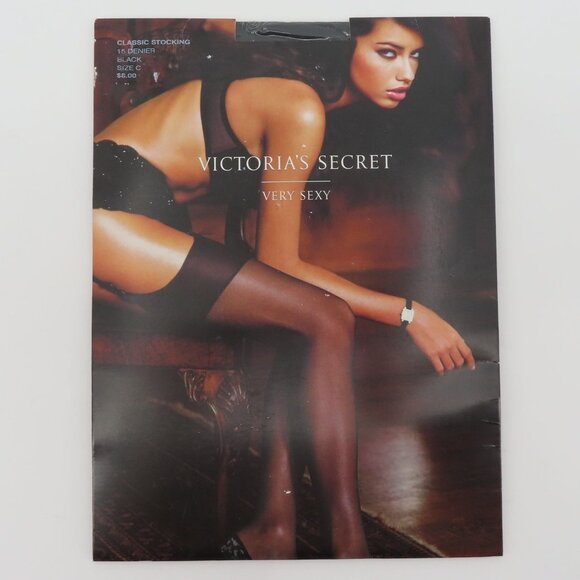 Victorias Secret Very Sexy Size C 15 Denier Black Classic Socking Womens NEW - Picture 7 of 8